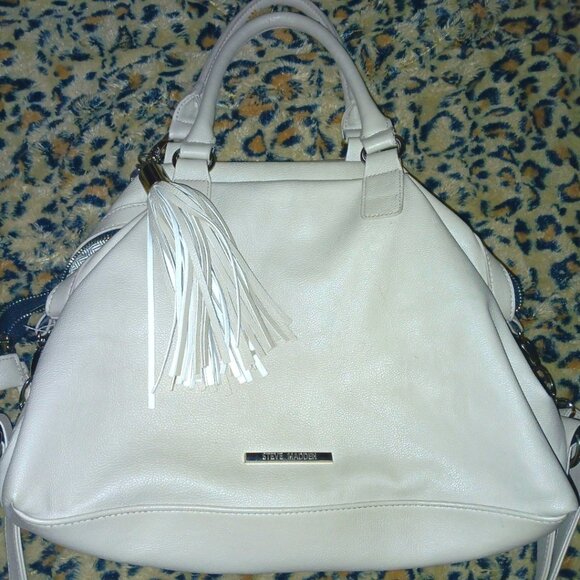 Steve Madden Large Beige Leather Handbag - Picture 4 of 5